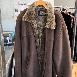 Calvin Klein suede jacket.
